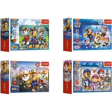 Minipuzzle miniMAXI 20 dílků Tlapková patrola/Paw Patrol 4 druhy