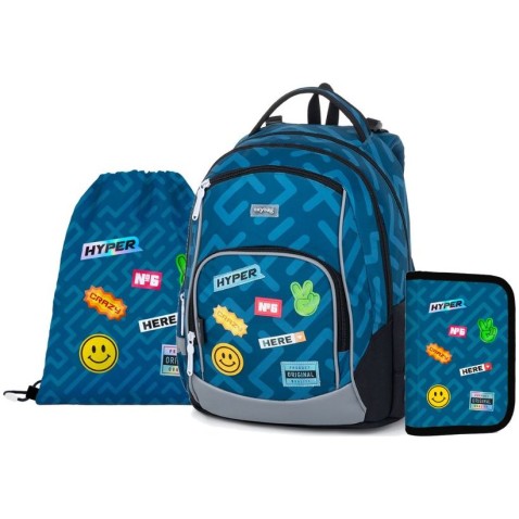 Školní batoh sada 3dílná OXY GO Stickers