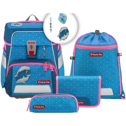 Školní taška pro prvňáčka Step by Step CLOUD - 5dílný set Dolphin Pippa