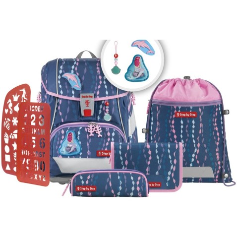 Školní aktovka pro prvňáčka Step by Step 2IN1 PLUS – 6dílný set Mermaid Bella