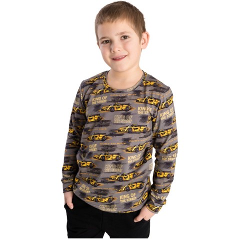 Dětské tričko Bettymode AUTA KING dlouhý rukáv