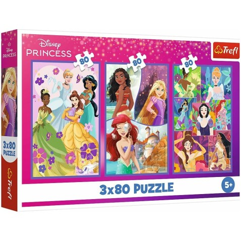Puzzle 3x80 Princezny Disney - Princezniny přátelé