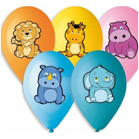 Balónky nafukovací 5ks s potiskem zvířátka