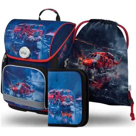 Aktovka pro prvňáčky Baagl Ergo Záchranáři set