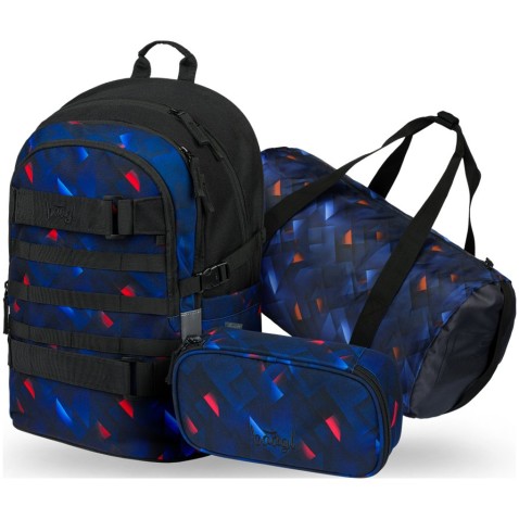 Školní batoh BAAGL Skate Indigo 3dílný set