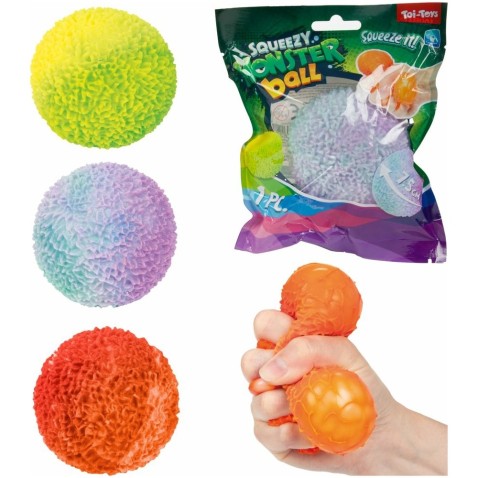 Míček antistresový mačkací mech 7,5cm 3 barvy
