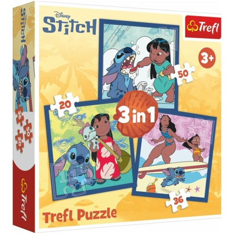 Puzzle 3v1 Lilo&Stitch - Čas se Stitchem
