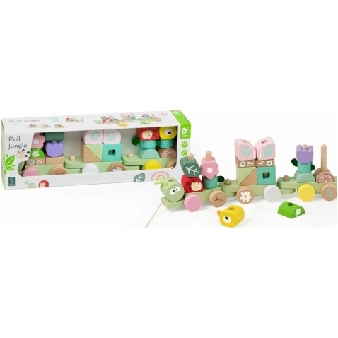 Dřevený vlaček Jungle 27 dílků