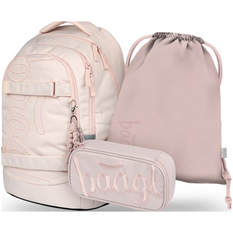 Školní batoh pro 2 stupeň Baagl Skate max Creamy set