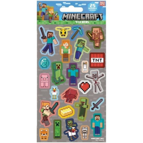 Samolepky Minecraft šedivé 25ks
