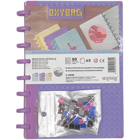 Blok A5 Brick blok fialový