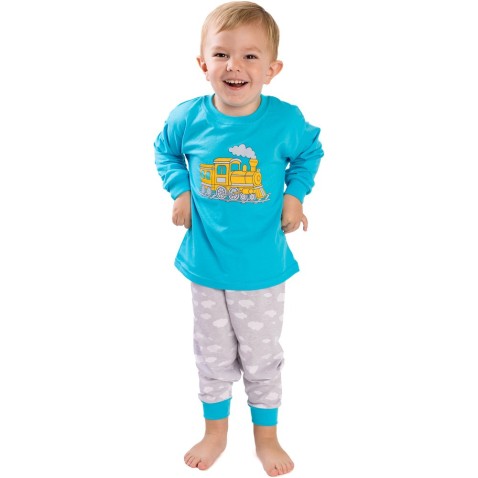 Chlapecké pyžamo Bettymode MAŠINKA dlouhý rukáv