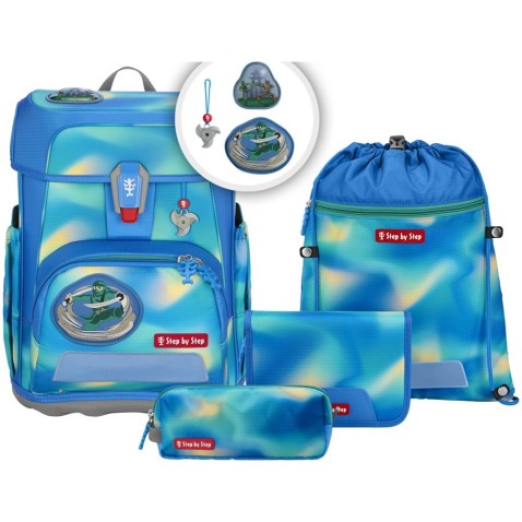 Školní aktovka Step by Step CLOUD FLASH, Ninja Zazu - 5 dílný set, AGR certifikát