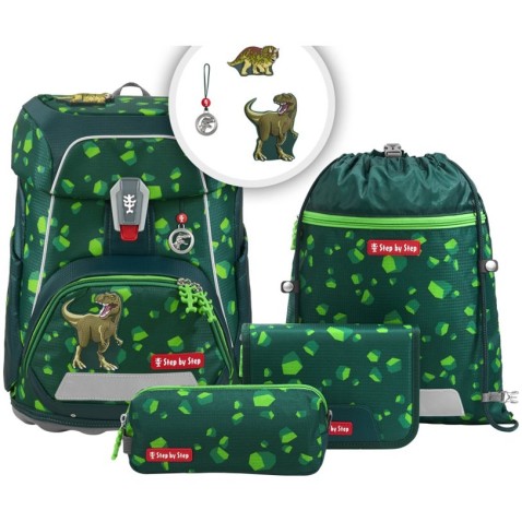 Aktovka do školy Step by Step FIT, Dino Targo - 5 dílný set, AGR certifikát