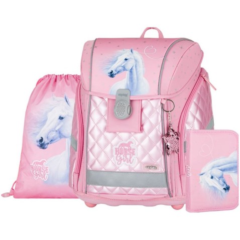 Aktovka pro prvňáčky Oxybag PREMIUM LIGHT kůň romantic set