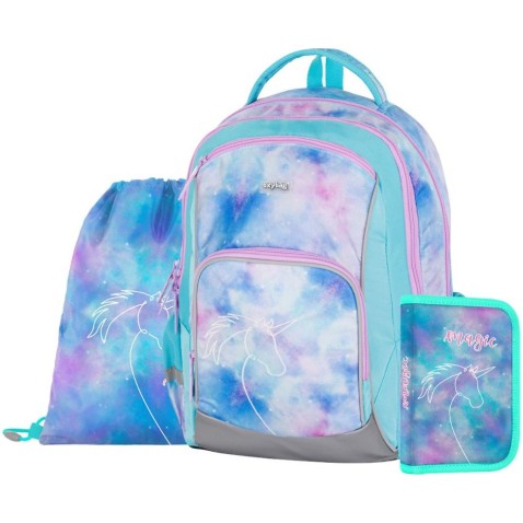 Batoh pro prvňáčky OXY GO Unicorn, 3dílný set