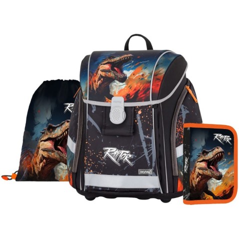 Aktovka pro prvňáčky kluky Oxybag PREMIUM LIGHT Dino set