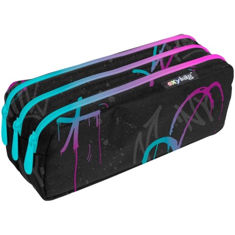 Penál Oxybag Graffiti girl, 3 zipy