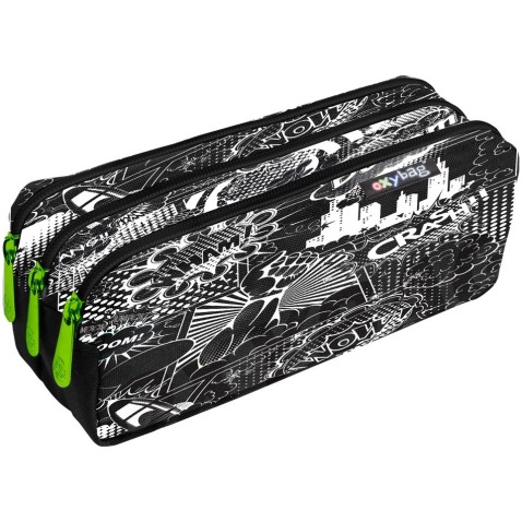 Studentský penál Oxybag Crash, 3 zipy