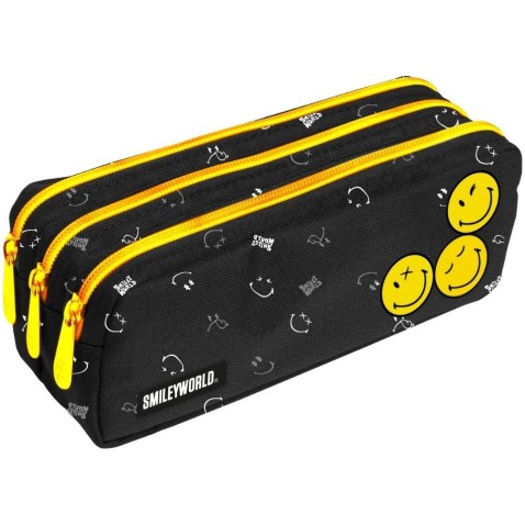 Studentský penál Oxybag Smiley World, 3 zipy