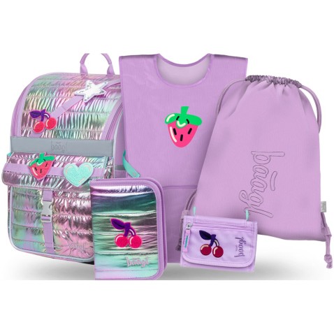 Aktovka pro prvňáčky Baagl Zippy Lavender 5dílný set