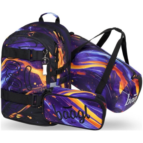 Školní batoh Baagl Skate Vibe set