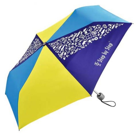 Dětský skládací deštník, žlutá/modrá