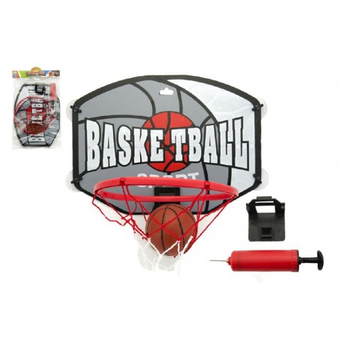 Koš basketbal + míč a doplňky  40cm