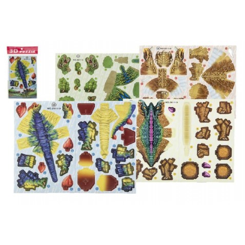 3D puzzle dinosaurus skládačka papírové 4 druhy