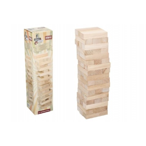 Hra Jenga věž maxi dřevo 60ks dřevěných dílků