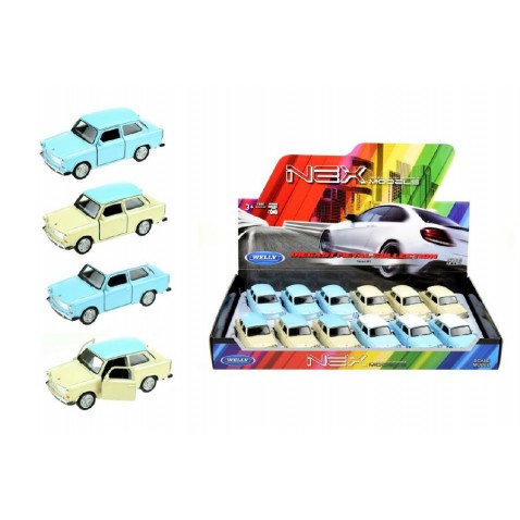 Auto Welly Trabant 601 kov 10cm 4 barvy volný chod
