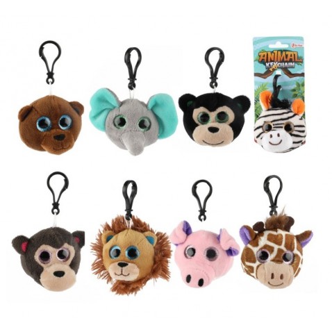 Přívěšek klíčenka na klíče plyš safari zoo 8cm 8 druhů