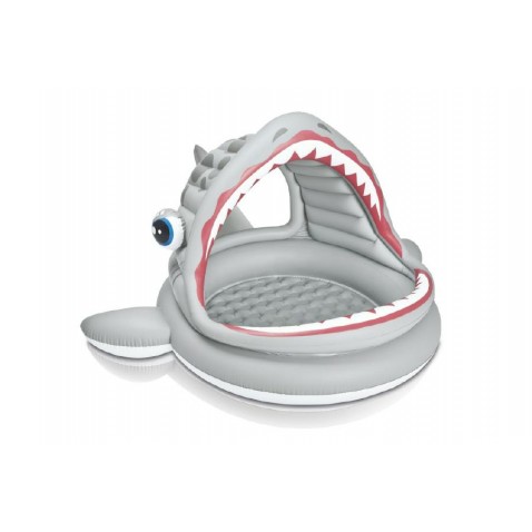 Bazén dětský žralok se stříškou nafukovací dno 201x198x109cm 2+