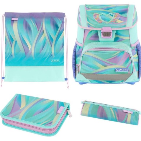 Školní aktovka Herlitz Loop Minty Love - 4dílný set