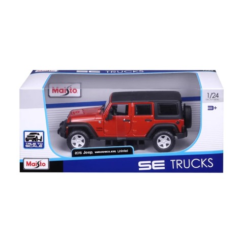 Maisto - 2015 Jeep Wrangler Unlimited, metal oranžová, 1:24