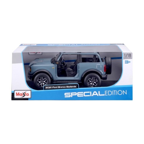 Maisto - 2021 Ford Bronco Badlands (bez dveří), modrá, 1:18