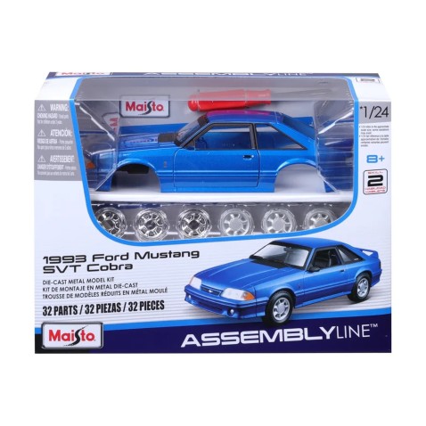 Maisto - 1993 Ford Mustang SVT Cobra, metal modrá, assembly line, 1:24