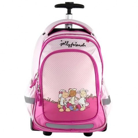 Školní batoh trolley Nici fialovo-ružový tři ovečky
