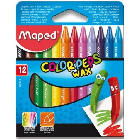 Trojhranné voskovky Maped Color'Peps Wax 12 barev