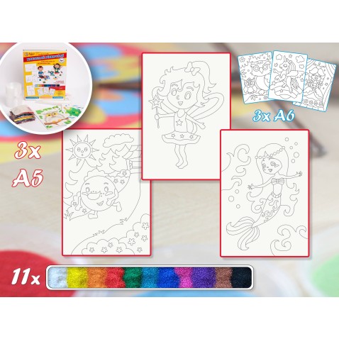 Základní sada POHÁDKY - Barevné pískování obrázků Varianta: A5