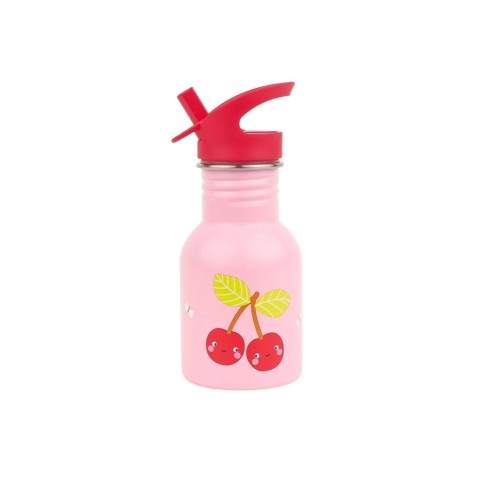 A Little Lovely Company - nerezová jednostěnná láhev na pití, 350 ml – veselé třešničky