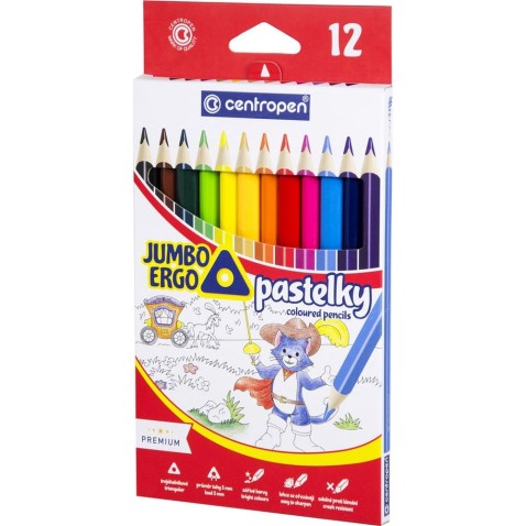 Trojhranné pastelky Centropen 12ks JUMBO