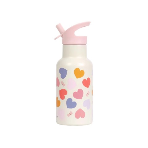 A Little Lovely Company - nerezová láhev na pití, 350 ml – srdce