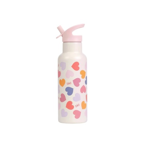 A Little Lovely Company - nerezová láhev na pití, 500 ml – srdce