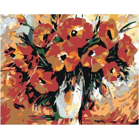 Zuty Malování podle čísel - VLČÍ MÁK V BÍLÉ VÁZE