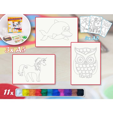 Základní sada ZVÍŘÁTEK I - Barevné pískování obrázků Varianta: A5