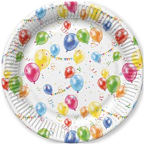 Párty talířky 18 cm balónky malé, 8 ks