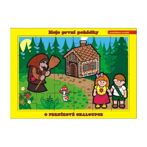 Puzzle deskové O Perníkové Chaloupce 26x17cm 24 dílků Moje první pohádky