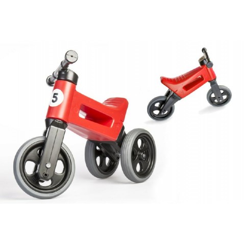 Odrážedlo červené FUNNY WHEELS 2v1 výška sedadla nastavitelná 28/31cm