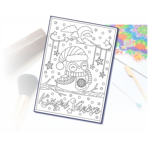 Malování pískem šablona A4 Krásné vánoce 2